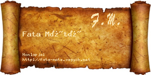 Fata Máté névjegykártya
